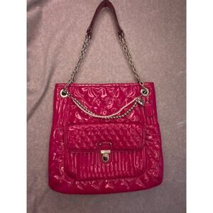 Coach Poppy Quilted Patent F19830 Y2K Barbiecore Coquette Chain Handle Pink Tote